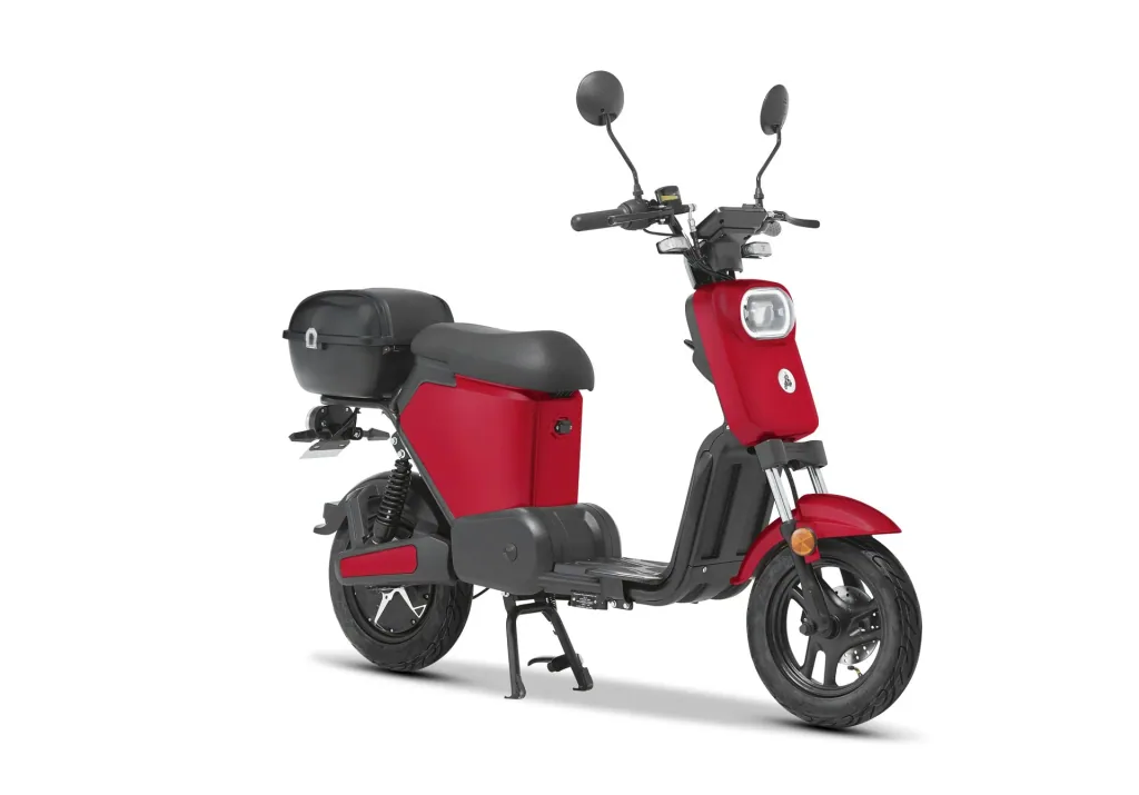 E-Roller "Messina" 20 km/h rot - Sparsam - Effizient dank hochwertigem Radnabenmotor und Lithium-Akku