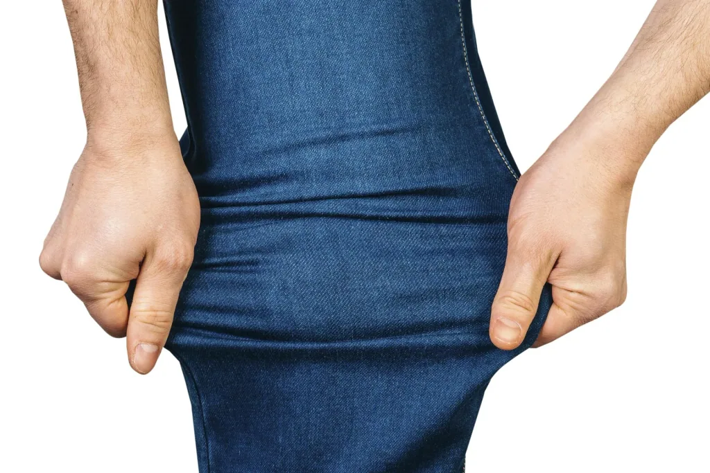 Joggpants aus Stretchdenim, Farbe bluestone, Gr. 58