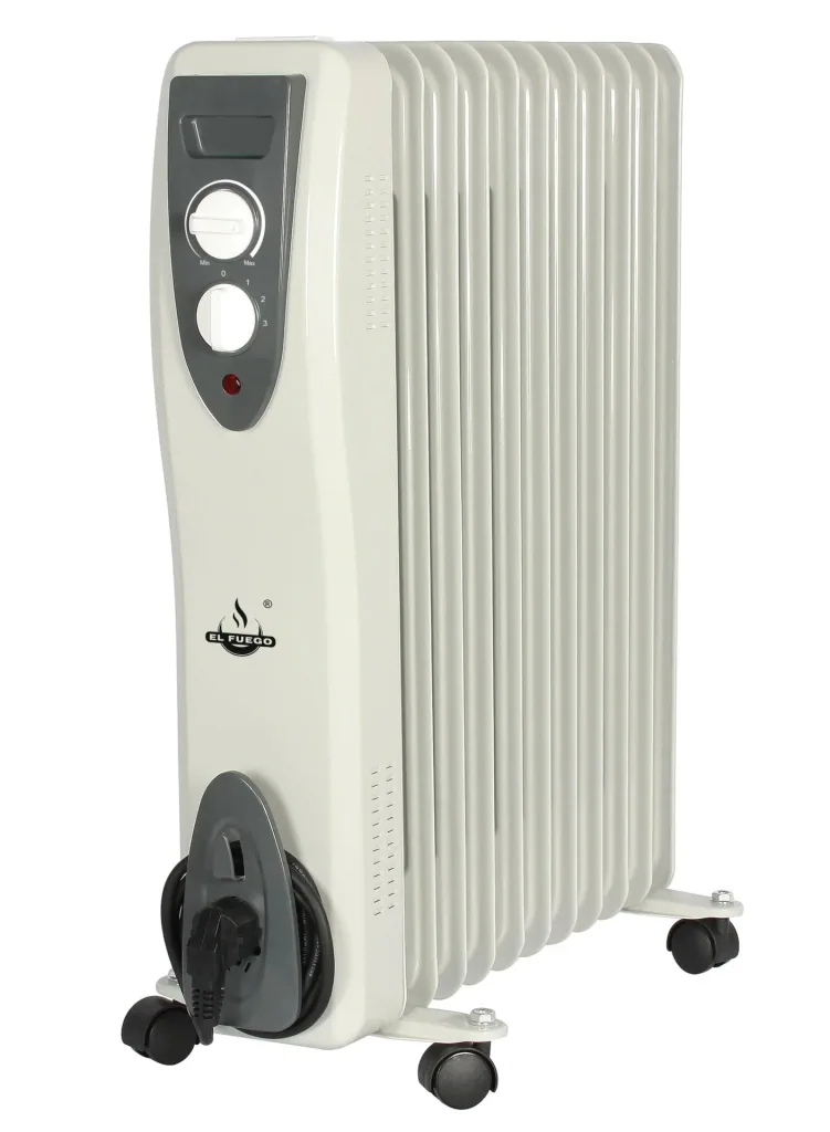 Mobiler Ölradiator, weiß, 11 Rippen