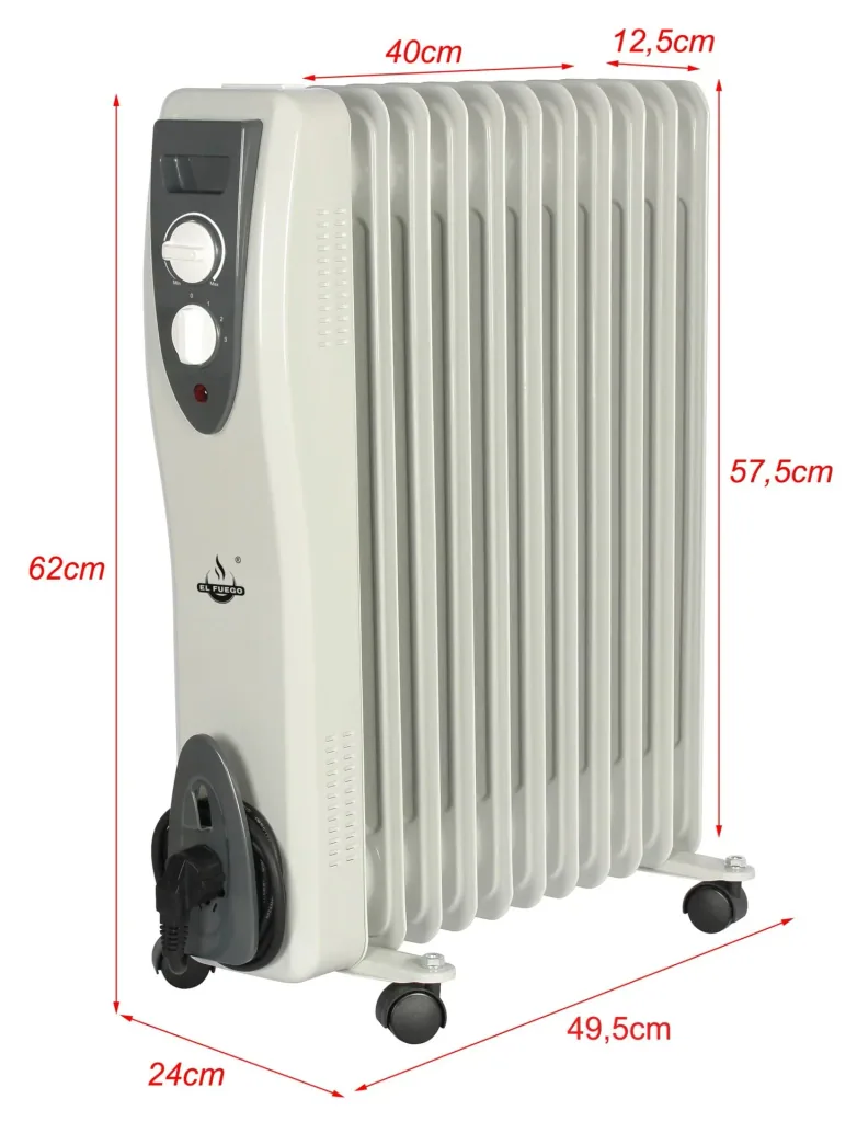 Mobiler Ölradiator, weiß, 11 Rippen