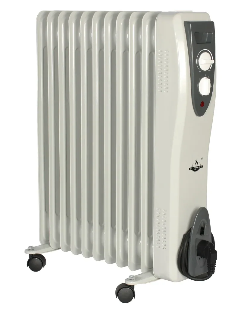 Mobiler Ölradiator, weiß, 11 Rippen