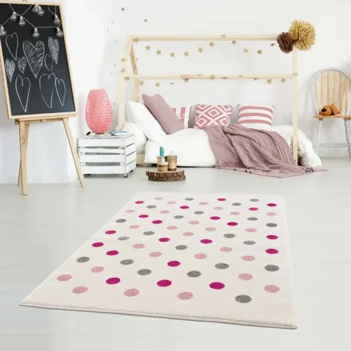 Livone Teppich Konfetti creme rosa grau, Teppichgrösse: 160 x 230 cm