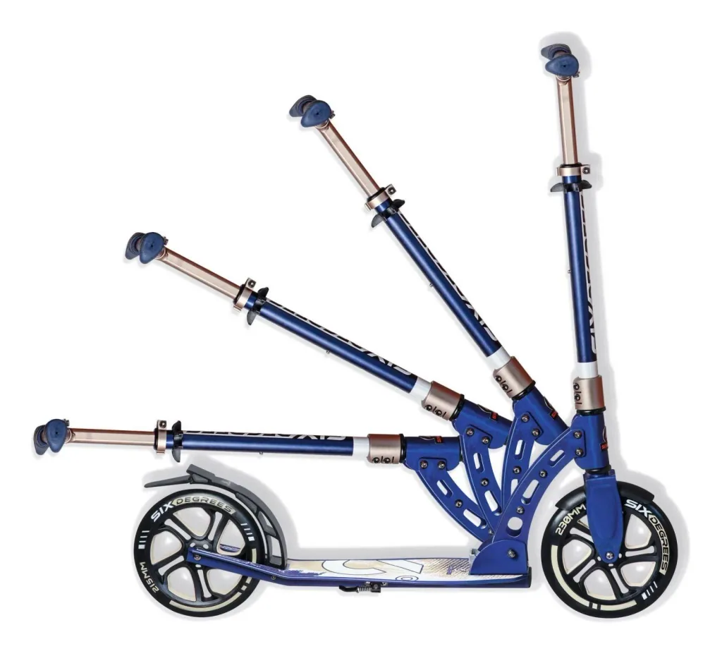 Aluminium Scooter mit Klappmechanismus und Ständer, 230/215 mm, ABEC 7, höhenverstellbar, creme
