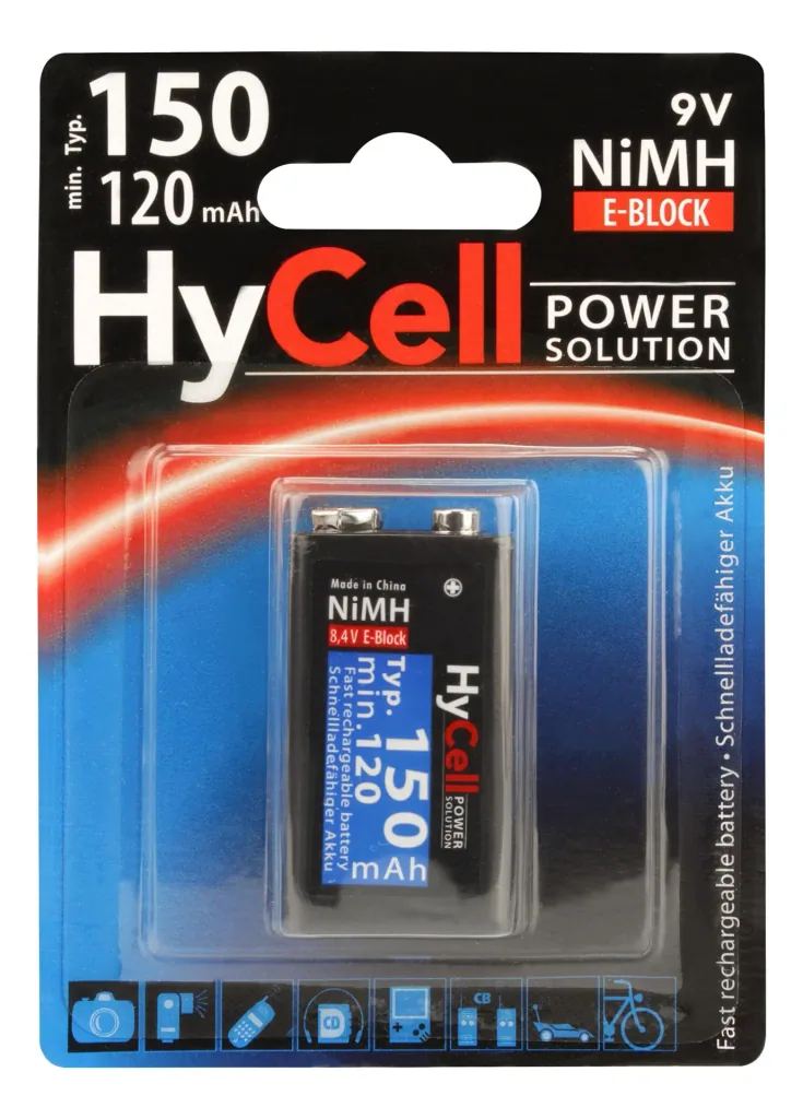 Power Solution 9V Block NiMH AkkuTyp 150 (mind. 120 mAh) - 1 Stück