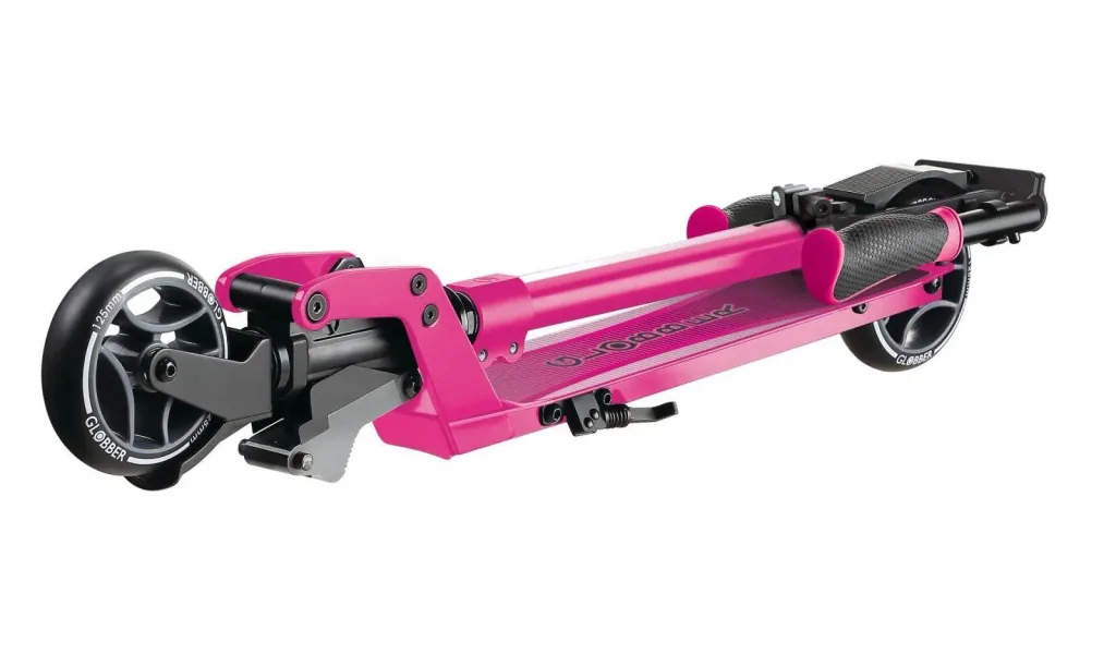 ONE K 125 Tretroller, 125 mm extra breit, ABEC 7, höhenverstellbar, Klappmechanismus, neon pink