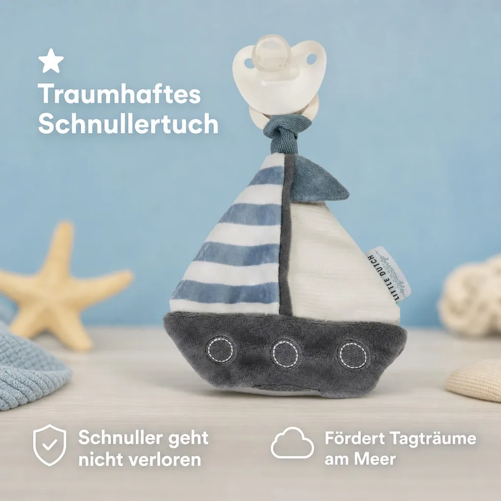 Little Dutch Schnullertuch Segelboot "Sailors Bay"
