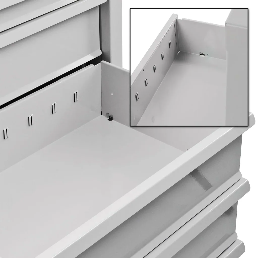 Schubladenschrank / Werkzeugschrank mammut, 9 Schubladen, RAL 7035