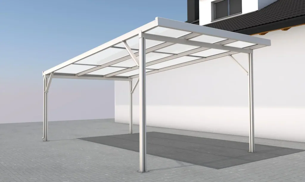 Carport Premium, weiß, 3094 x 5620 mm - Klima blue