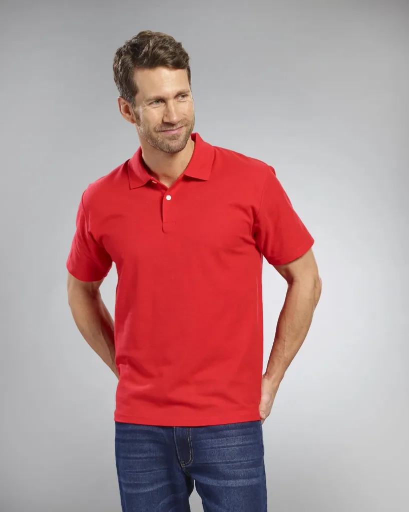 Poloshirt mit Piquestruktur, Farbe rot, Gr.L