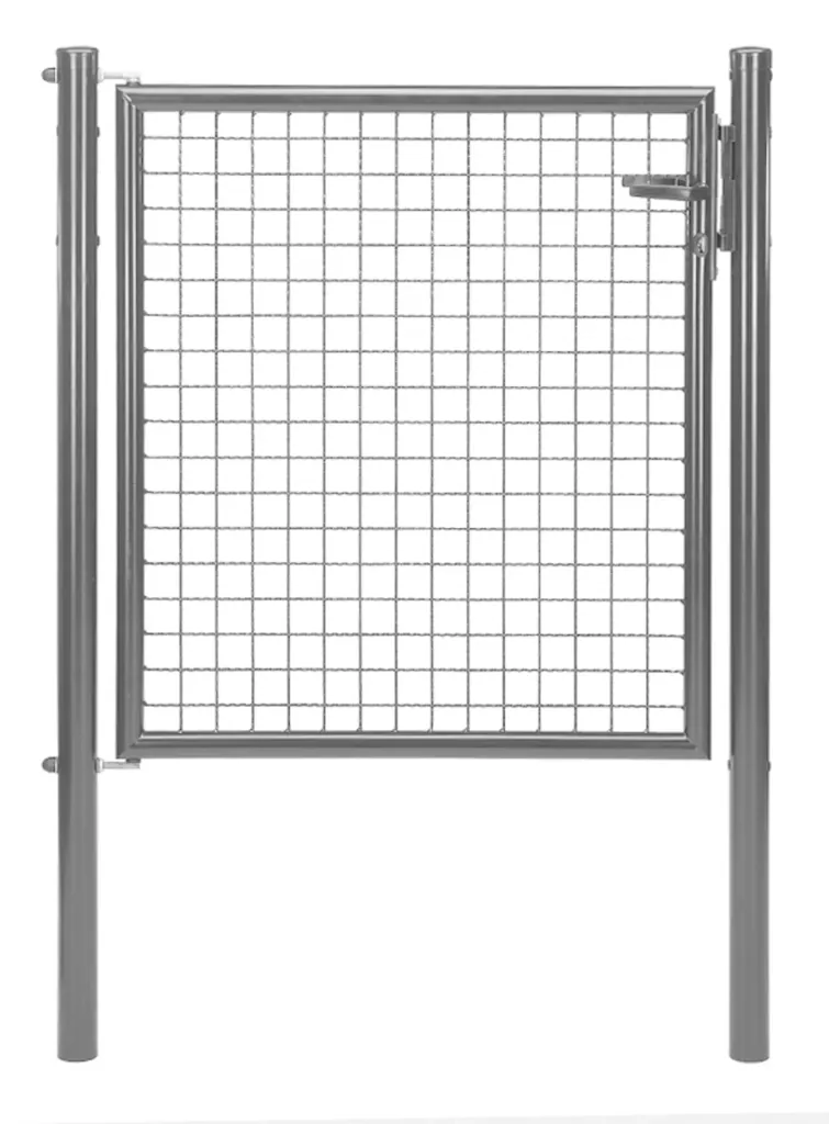 Wellengitter-Einzeltor mit Zubehör, anthrazit-metallic, Breite 100 cm, Höhe 100 cm