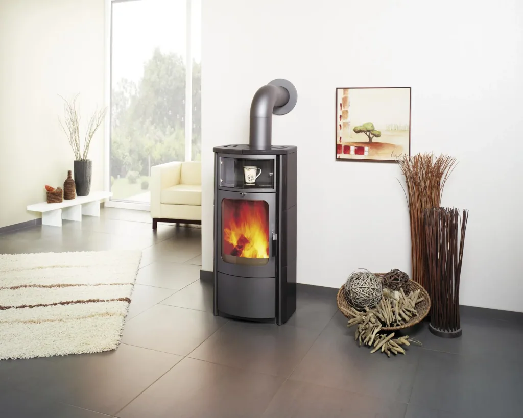 Kaminofen - Opera-B Dauerbrand 5 kW - Kacheln meteor-schwarz