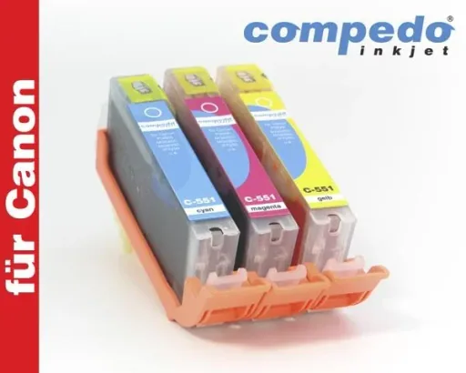 Druckerpatrone für Canon CLI-551XL Multipack - 3er Set in den Farben cyan, magenta, gelb