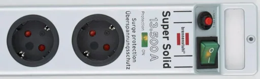Steckdosenleiste Super-Solid 8-fach mit 13500 A Überspannungsschutz, silber