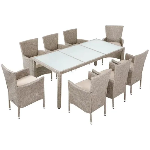 Garten-Set Polyrattan-Set 17 stapelbar Bali beige