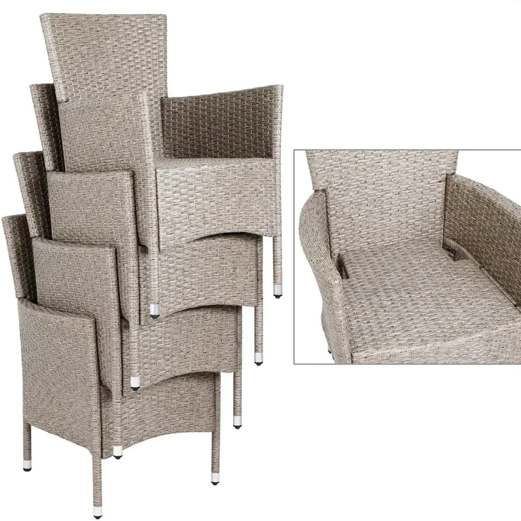 Garten-Set Polyrattan-Set 17 stapelbar Bali beige