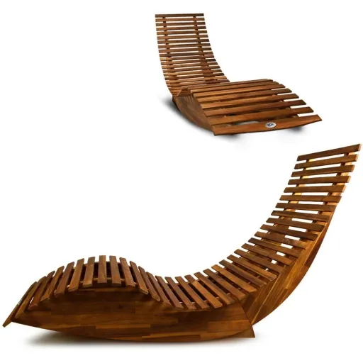 Ergonomischer Schaukelstuhl Akazienholz FSC-zertifiziert
