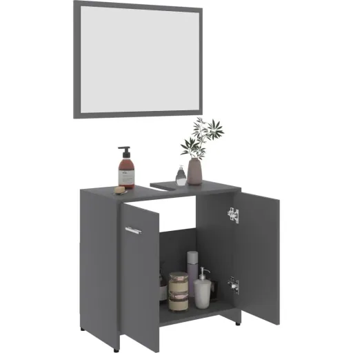 Badezimmerschrank grau