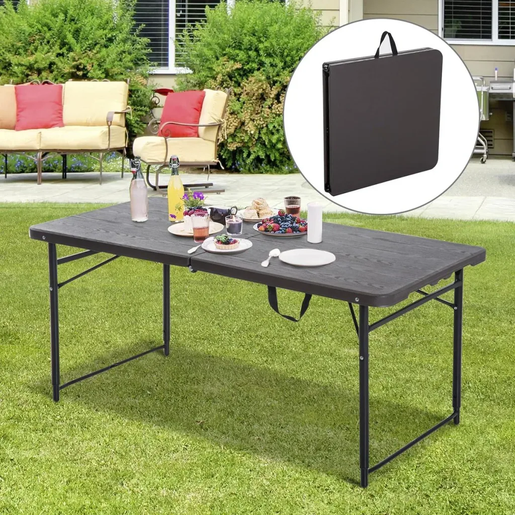 Faltbarer Campingtisch braun/schwarz
