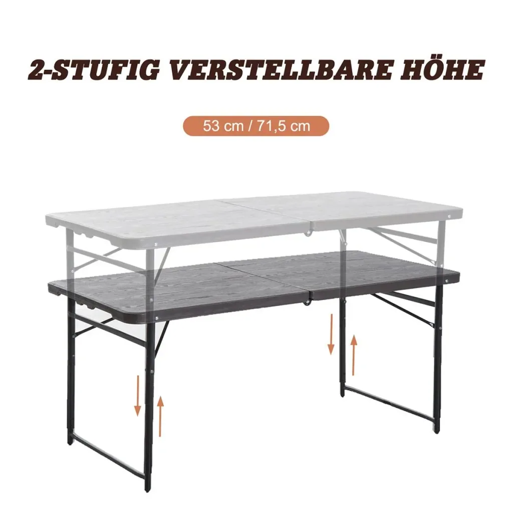 Faltbarer Campingtisch braun/schwarz