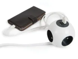Wandsteckdose mit 2 Usb-Anschlüssen - Glühbirne - Erdung