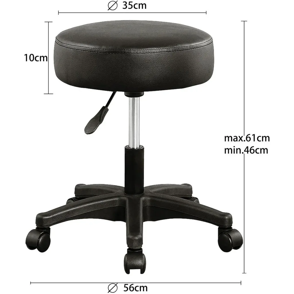 Tabouret / Bürohocker - drehbar und verstellbar - Schwarz