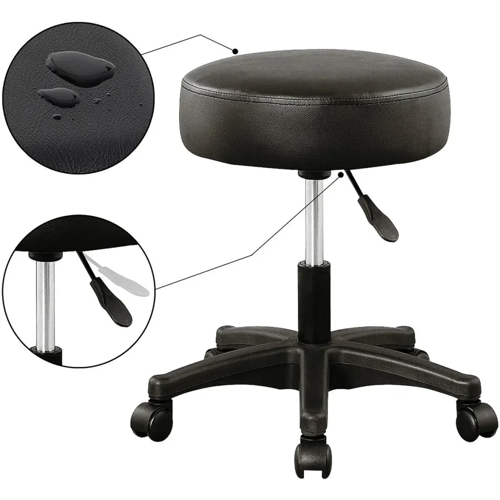 Tabouret / Bürohocker - drehbar und verstellbar - Schwarz
