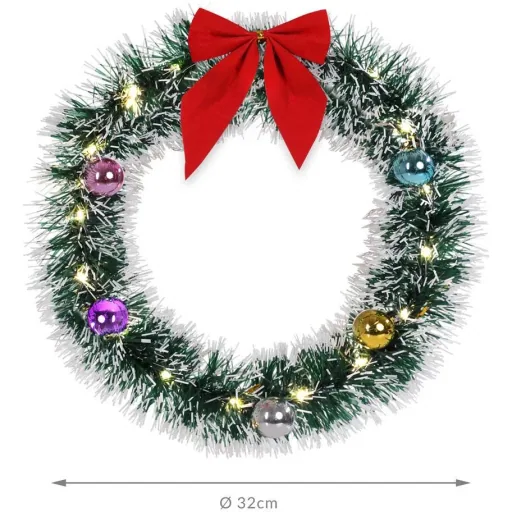 Weihnachtskranz - LED - Rot Ø32cm