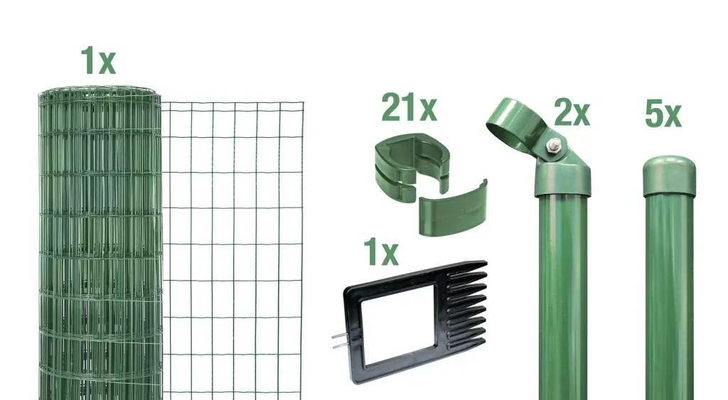 Fix-Clip Pro als Zaun-Komplettset, zum Einbetonieren, grün, Höhe 153 cm, Länge 10 m