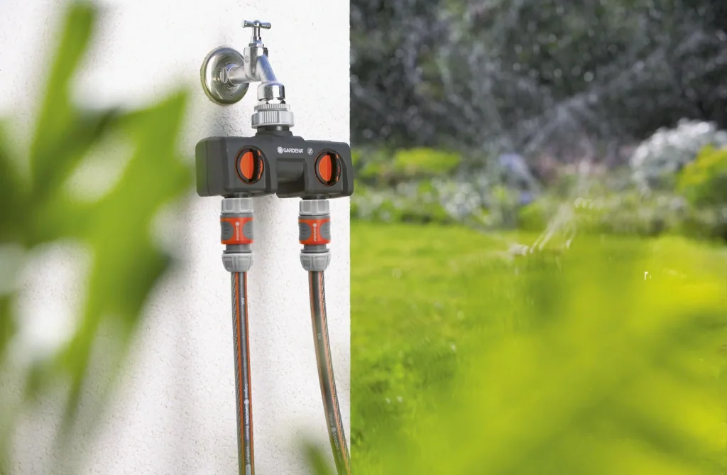 2-Wege-Wasserverteiler mit 26,5 mm (G 3/4") und 33,3 mm (G 1") Gewinde