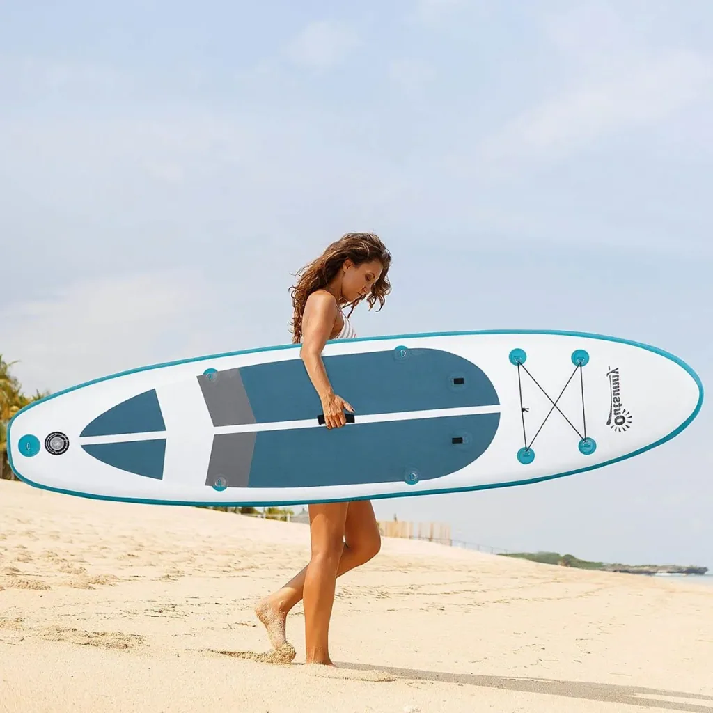 SUP Board mit viel Zubehör Weiß+Blau+Grau 320 x 76 x 15 cm