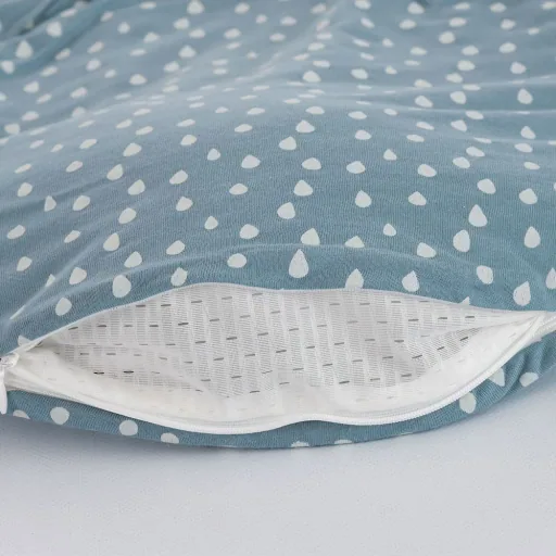 Träumeland Liebmich Baby Schlafsack, Schlummersack, Innenschlafsack 3tlg. Set - Tropfen Ozeanblau, Grösse: 80/86
