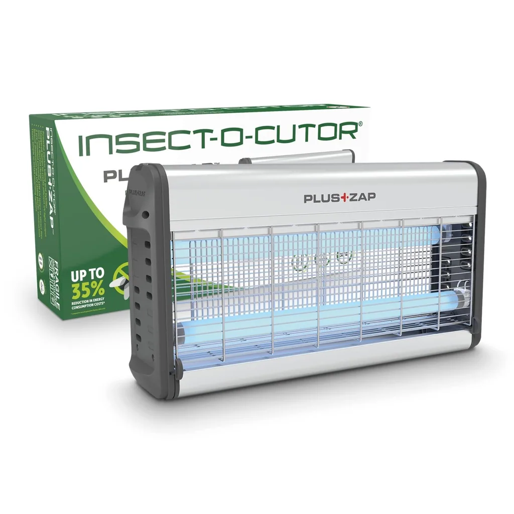 Gen 3 PlusZap LED UV Insektenvernichter für den Innenbereich, elektrischer Fliegenfänger mit 3000V Hochspannungsgitter, UV Fliegenvernichter mit herausnehmbarer Schale, für große Innenbereiche bis zu 80 m²