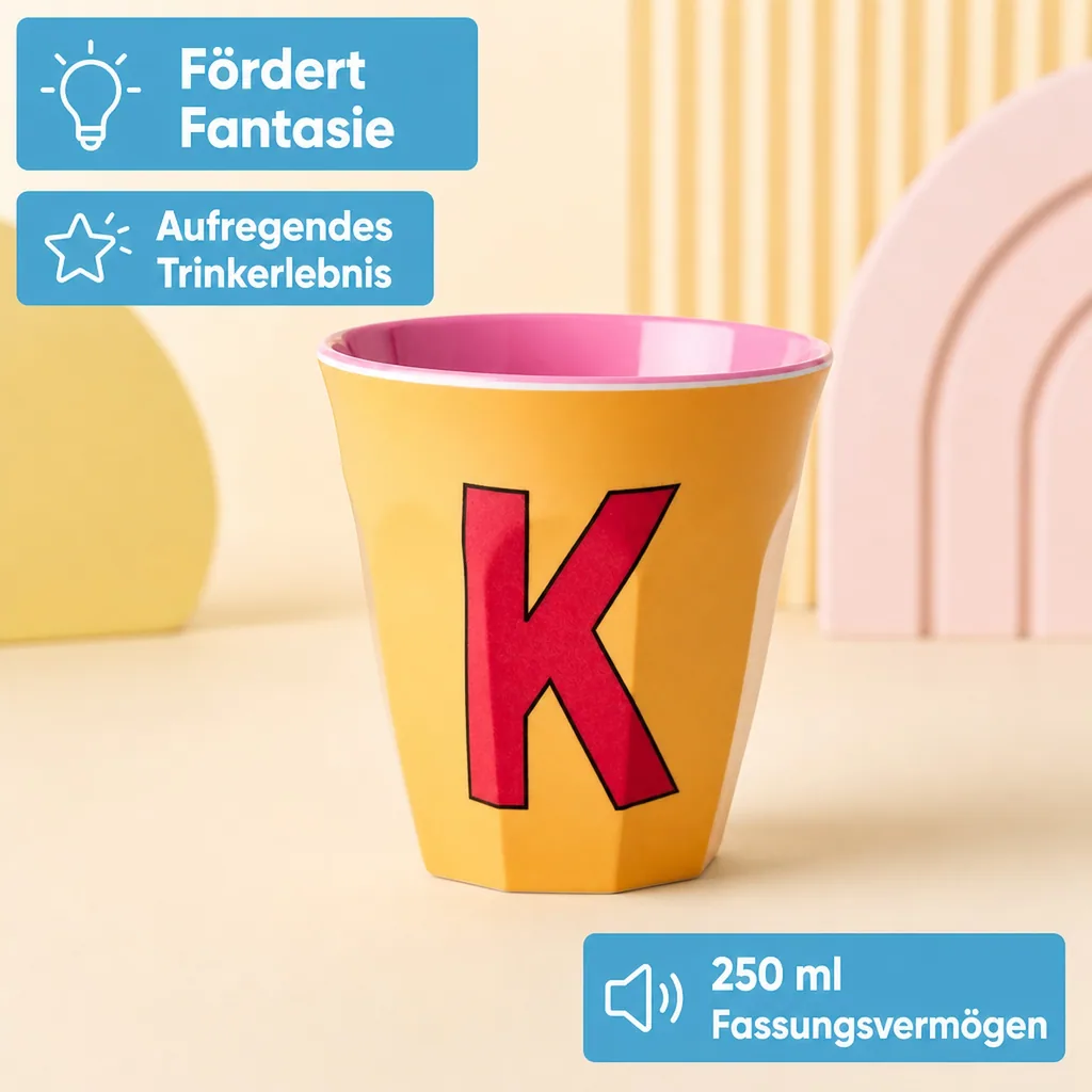 RICE Becher - K, 250 ml, Melamine, Farbe: Aprikose