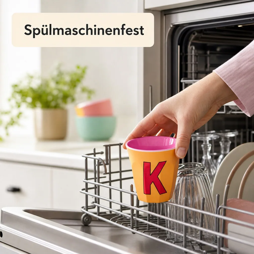 RICE Becher - K, 250 ml, Melamine, Farbe: Aprikose