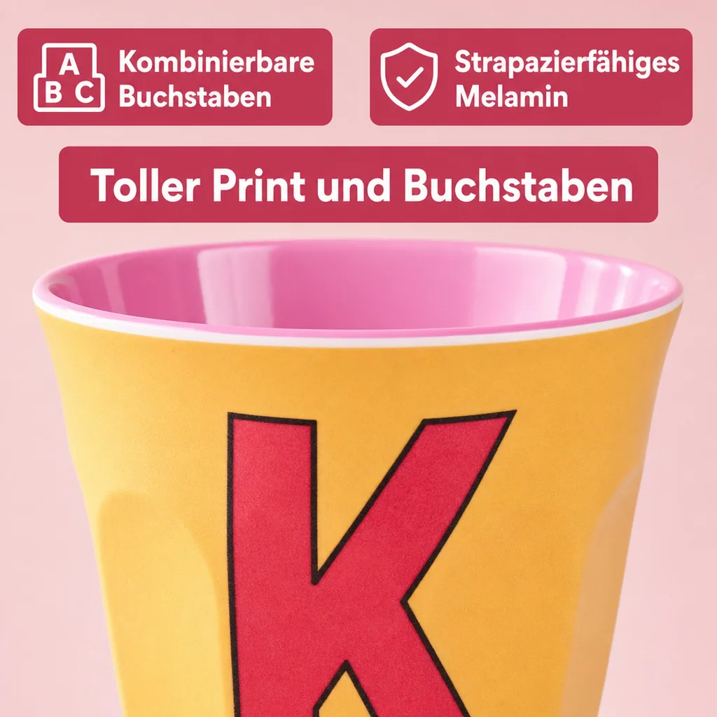 RICE Becher - K, 250 ml, Melamine, Farbe: Aprikose