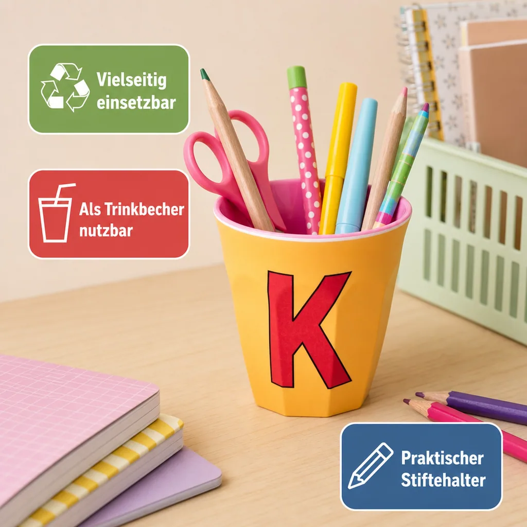 RICE Becher - K, 250 ml, Melamine, Farbe: Aprikose