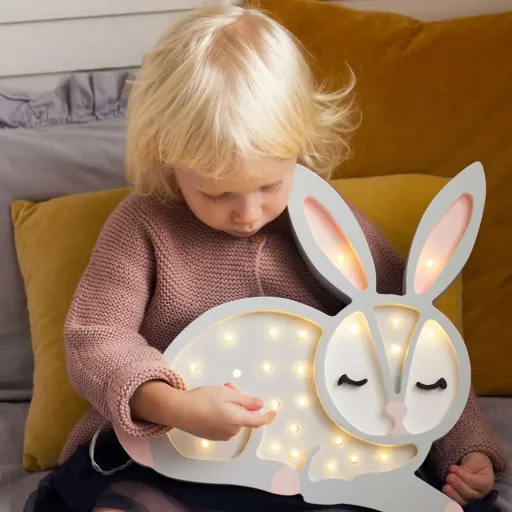 little lights Led Deko Kinderlampe Hase weiss