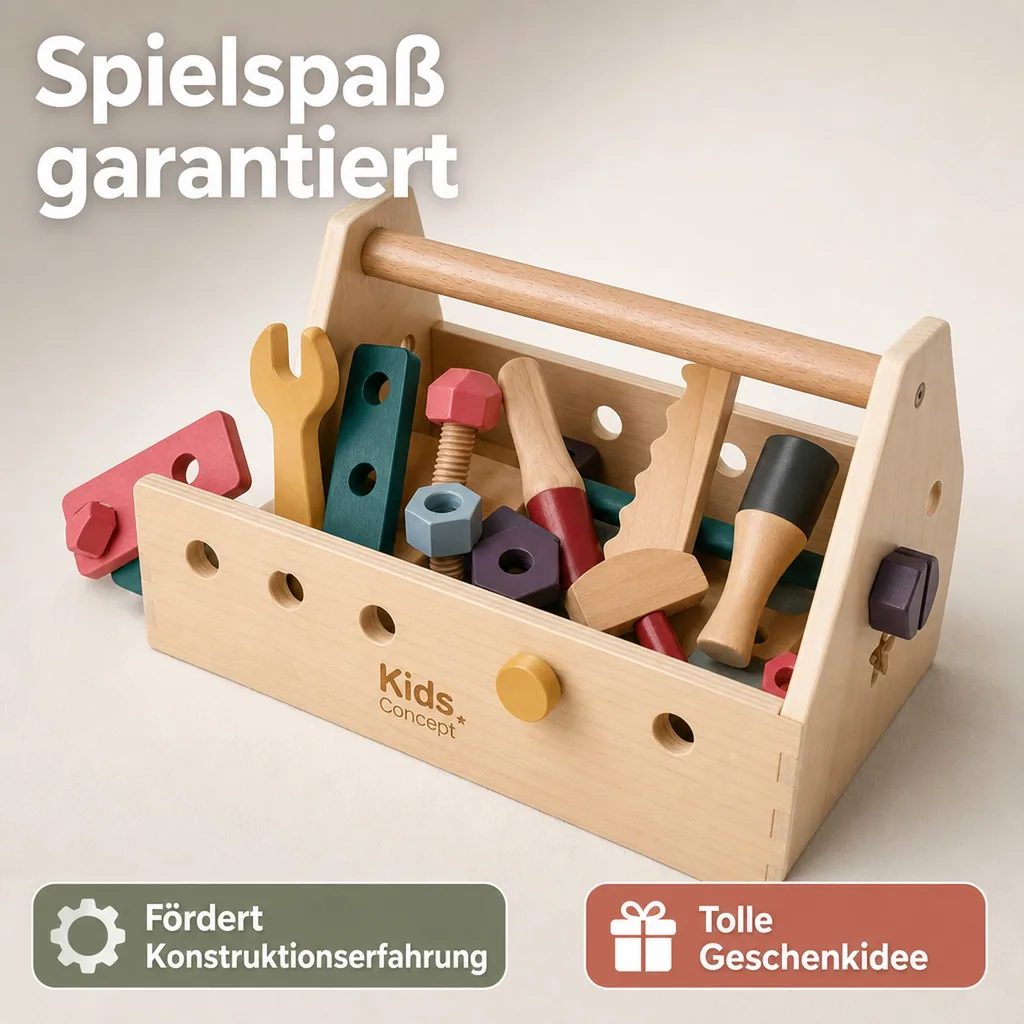 Kids Concept Spiel Werkzeugkiste Holz natur