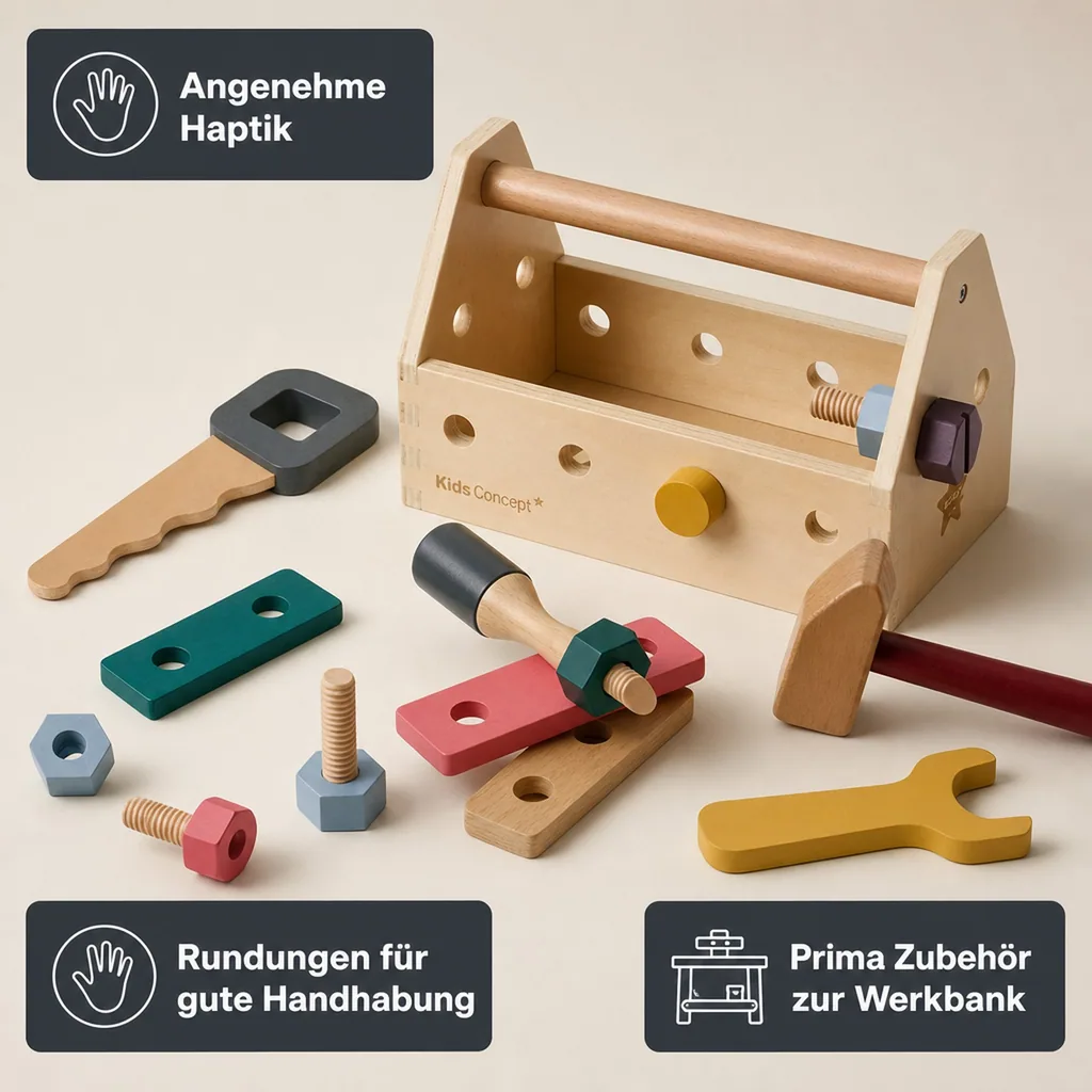 Kids Concept Spiel Werkzeugkiste Holz natur