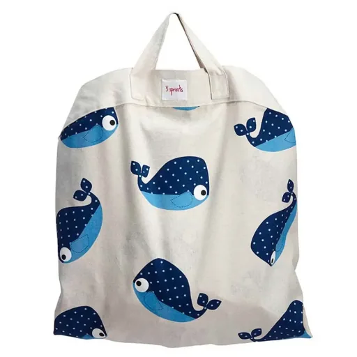 3 Sprouts Spielmatte / Spielzeugsack Wal blau