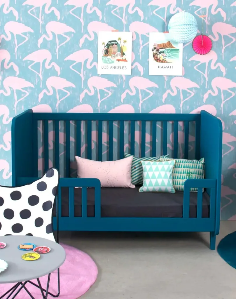 Laurette Babybett 70 x 140 cm Accroche Coeur, Farbe: lila