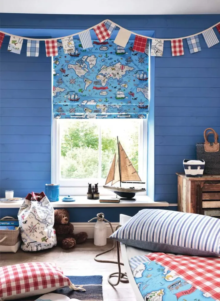 Little Sanderson Abracazoo Streifenstoff Seaton gelb blau rot