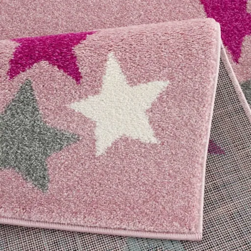 Livone Teppich Sternenband rosa grau, Teppichgrösse: 160 x 230 cm