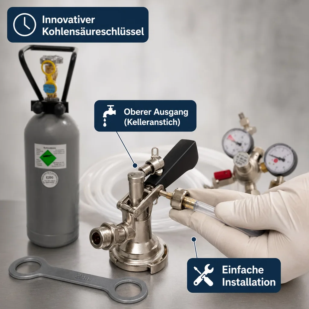 Zubehörpaket für Kontakt 2-leitig mit 2x Flach Fitting ohne Co2 Flasche