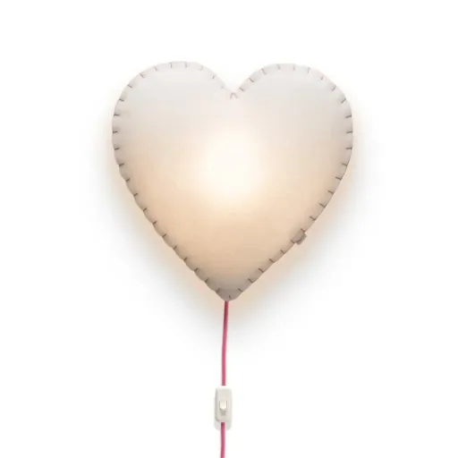 Buokids Softlampe Nachtlicht/Wandlampe Herz, Ausführung: Schnur & Stecker; Farbe der Naht: gelb