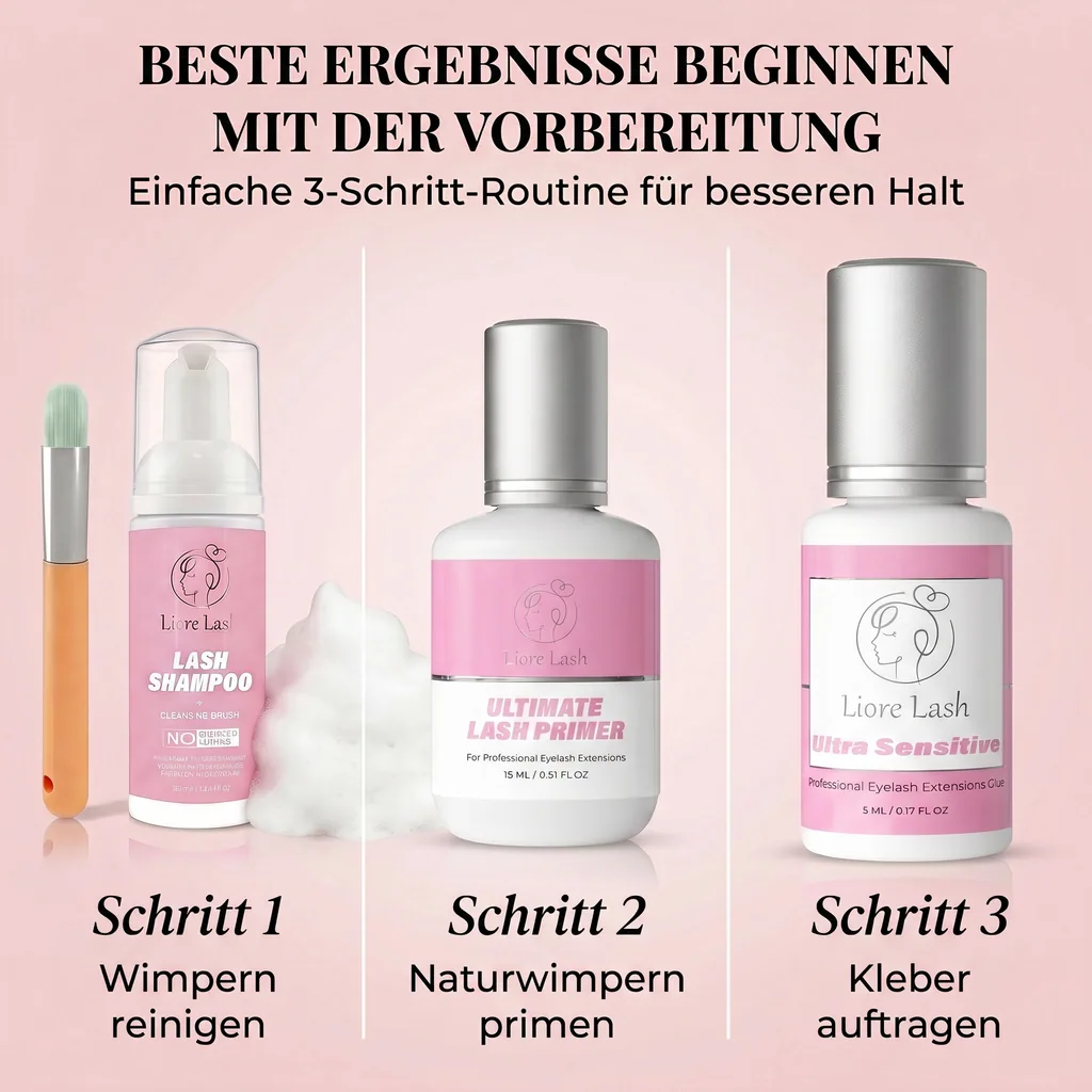 Ultra sensibles Wimpernkleber Liore Lash – Starker Halt Wimpernkleber, 3–4 Wochen Haltbarkeit, Kleber für Wimpernverlängerungen