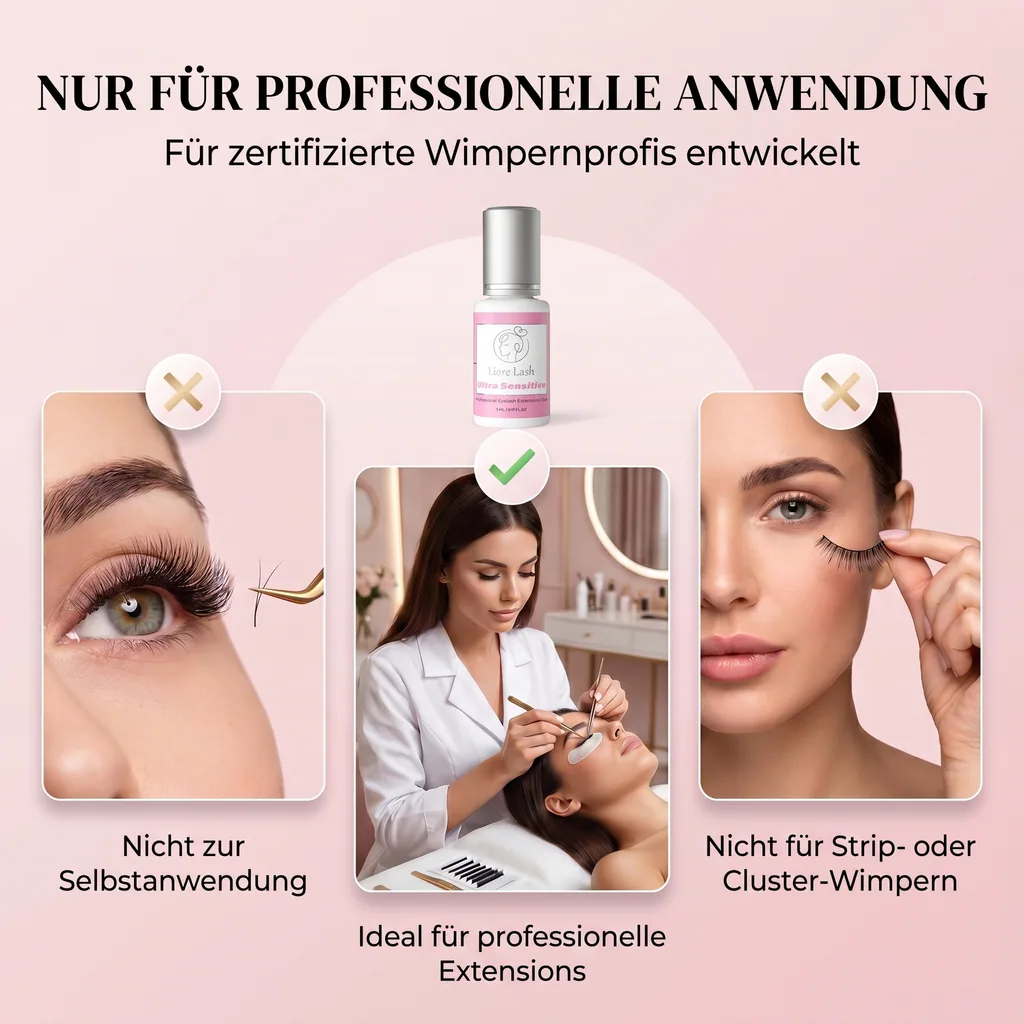 Ultra sensibles Wimpernkleber Liore Lash – Starker Halt Wimpernkleber, 3–4 Wochen Haltbarkeit, Kleber für Wimpernverlängerungen
