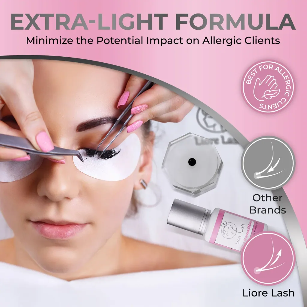 Ultra sensibles Wimpernkleber Liore Lash – Starker Halt Wimpernkleber, 3–4 Wochen Haltbarkeit, Kleber für Wimpernverlängerungen