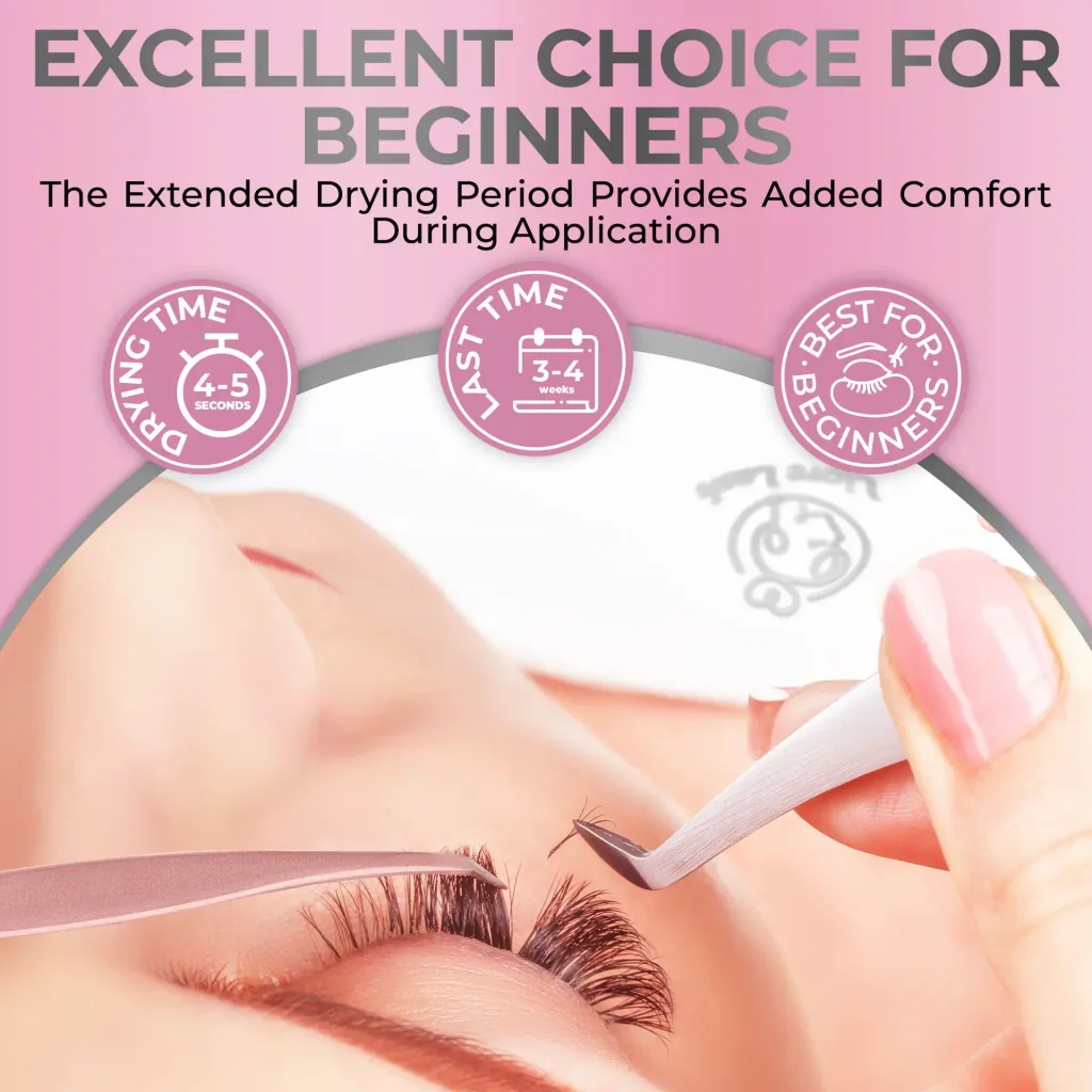 Ultra sensibles Wimpernkleber Liore Lash – Starker Halt Wimpernkleber, 3–4 Wochen Haltbarkeit, Kleber für Wimpernverlängerungen