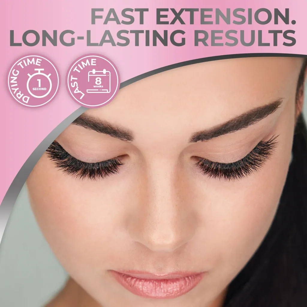 Wimpernverlängerungs-Kleber Liore Lash / Mega starker Halt 8 Wochen / 1 Sek. Schnelltrocknend/Schwarzer Kleber Profi-Zubehör für Classic Volume Wimpern